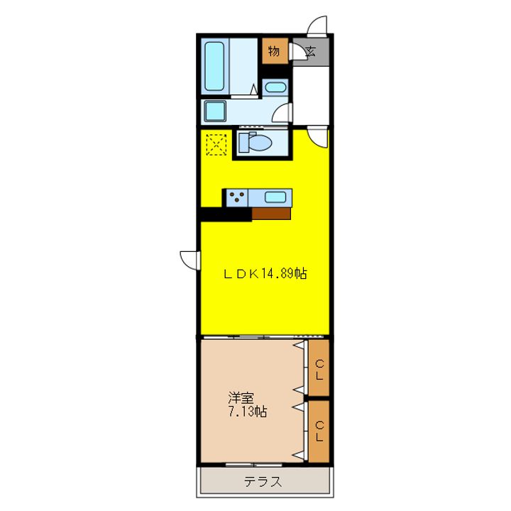 岐阜県岐阜市加納本町2(アパート)の賃貸物件の間取り
