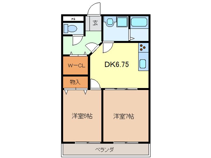 岐阜県岐阜市雄総緑町5(アパート)の賃貸物件の間取り