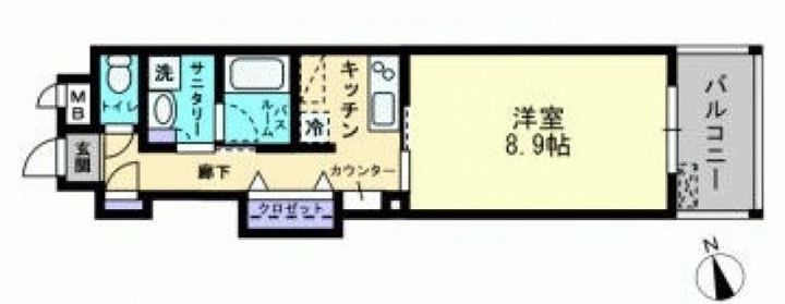 広島県広島市中区三川町の賃貸マンションの間取り