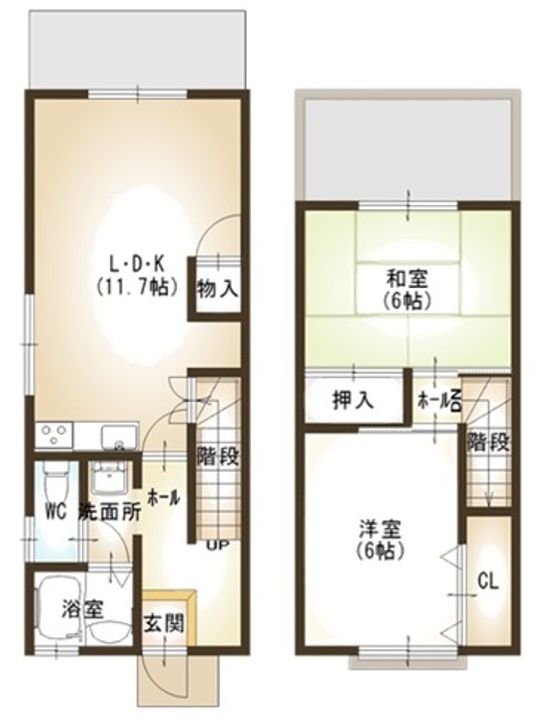 大阪府枚方市船橋本町2(一戸建)の賃貸物件の間取り