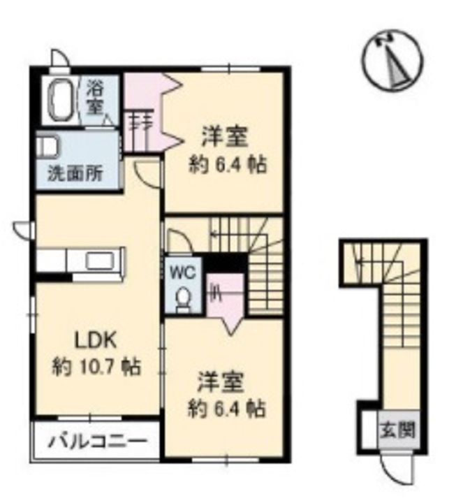 徳島県徳島市北沖洲3(アパート)の賃貸物件の間取り