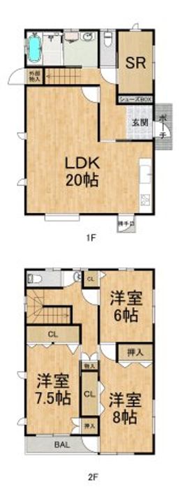 愛媛県東温市横河原(一戸建)の賃貸物件の間取り