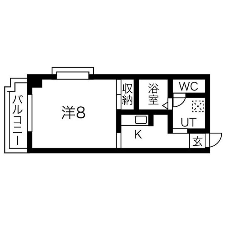 福岡県福岡市中央区今川1(マンション)の賃貸物件の間取り