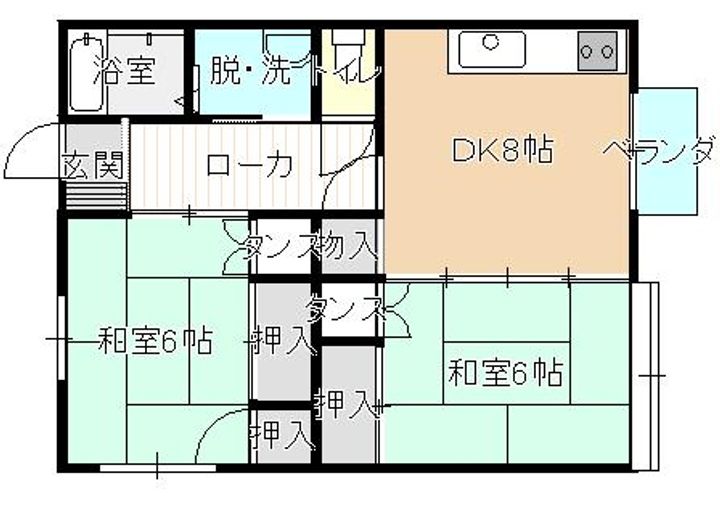 サンビレッジ大西A棟の間取り