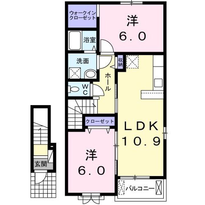茨城県下妻市柴(アパート)の賃貸物件の間取り