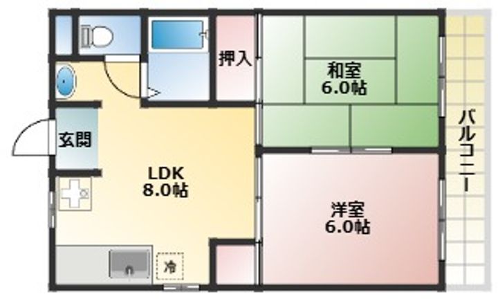 大阪府大阪市東淀川区下新庄5(マンション)の賃貸物件の間取り