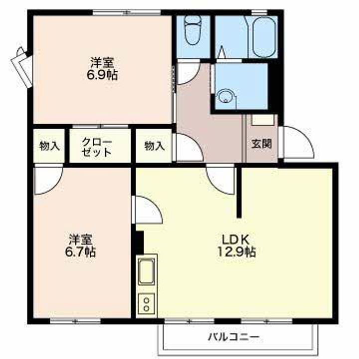 カーサ江島 B棟の間取り