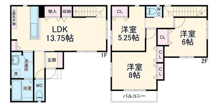 静岡県浜松市中央区佐鳴台1(一戸建)の賃貸物件の間取り
