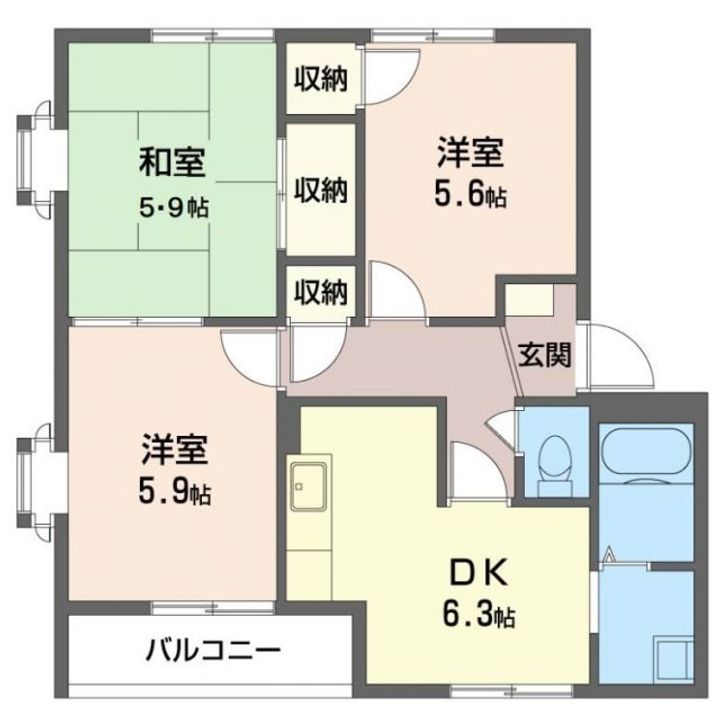 群馬県前橋市元総社町(アパート)の賃貸物件の間取り