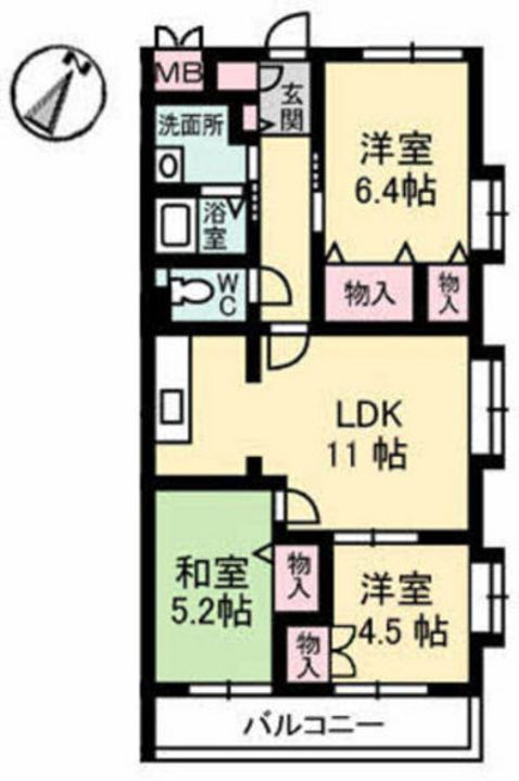 グランリューくるめ木の間取り