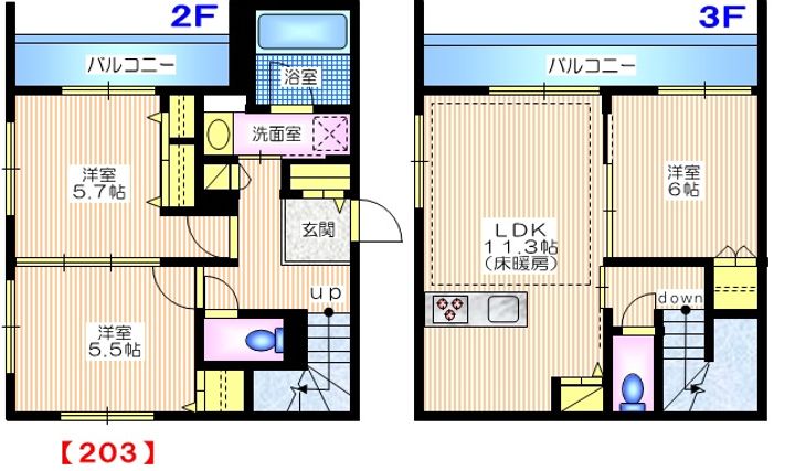 神奈川県茅ヶ崎市東海岸北3(マンション)の賃貸物件の間取り