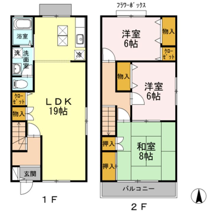 東京都八王子市越野(一戸建)の賃貸物件の間取り