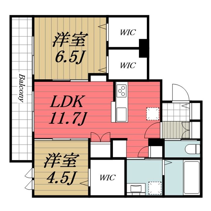 千葉県千葉市稲毛区黒砂台1(マンション)の賃貸物件の間取り