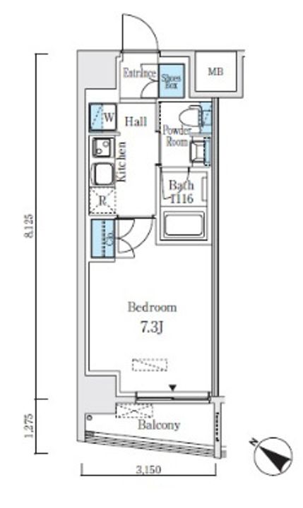 アジュールテラス日本橋浜町の間取り