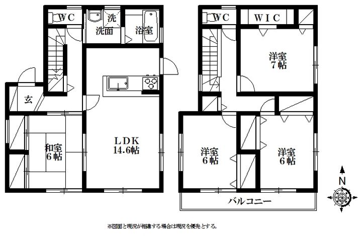 静岡県浜松市中央区鴨江2(一戸建)の賃貸物件の間取り