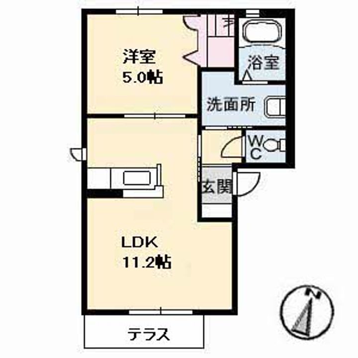 広島県福山市引野町北2(アパート)の賃貸物件の間取り