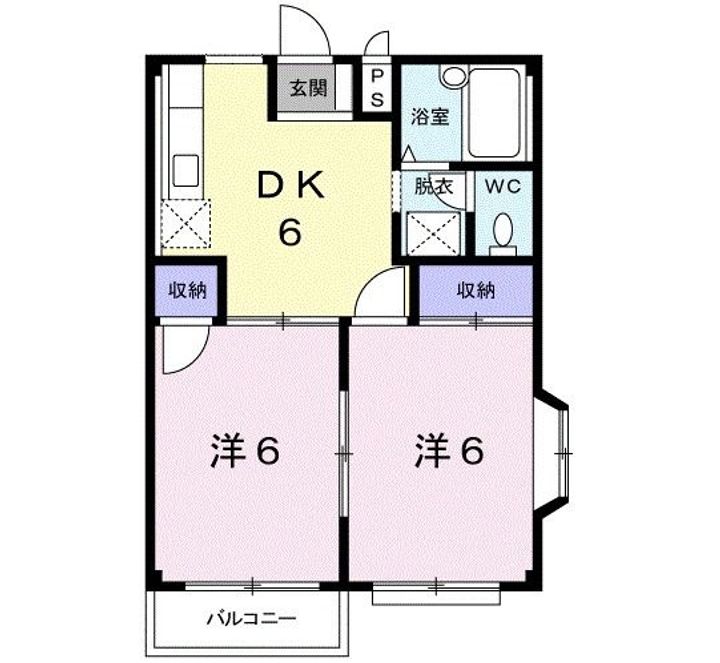 福島県福島市下鳥渡字新町西(アパート)の賃貸物件の間取り