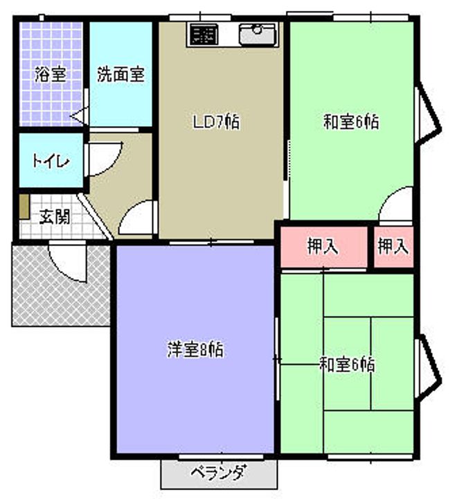 埼玉県加須市鴻茎(アパート)の賃貸物件の間取り