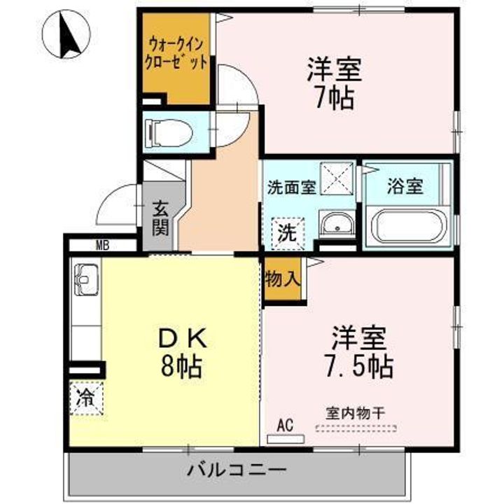 セジュールスハマ A棟の間取り