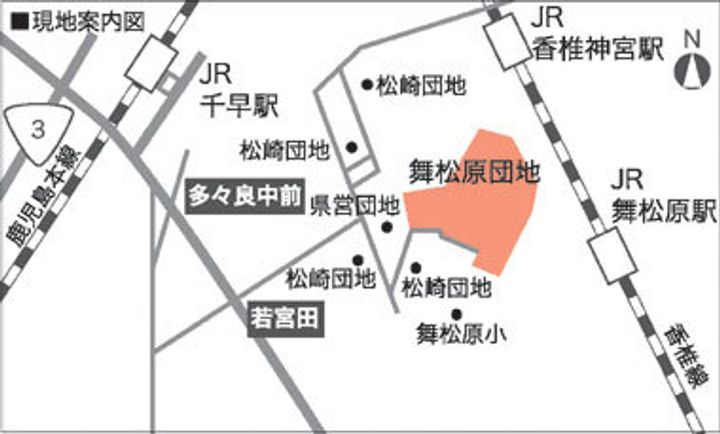 舞松原200棟の地図