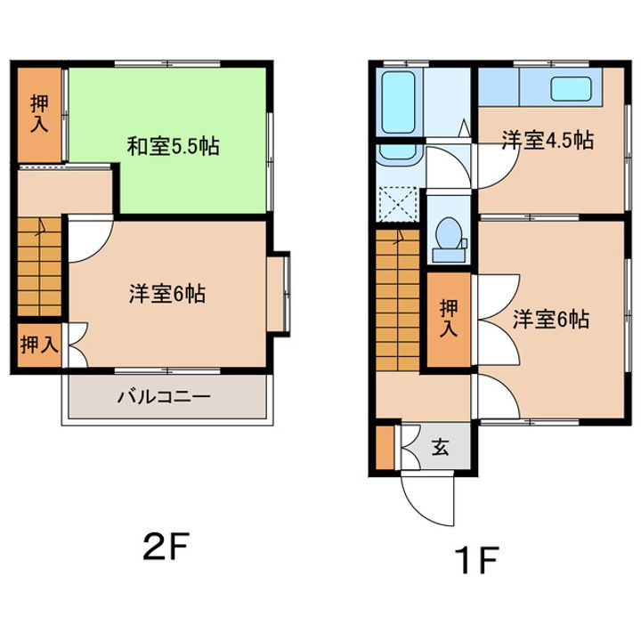 山口県岩国市由宇町南沖4(アパート)の賃貸物件の間取り