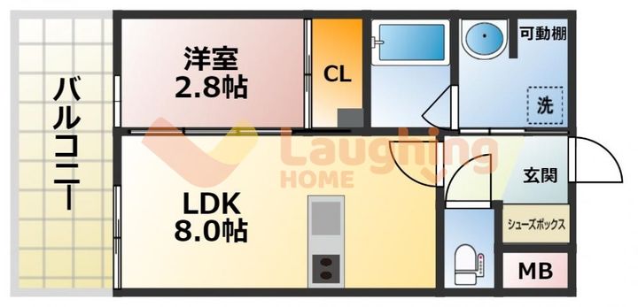 福岡県久留米市花畑2(マンション)の賃貸物件の間取り