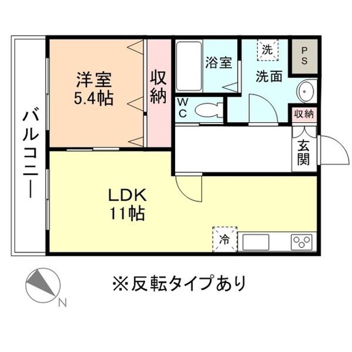 富山県富山市婦中町下轡田(マンション)の賃貸物件の間取り