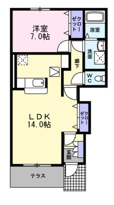 ボヌール・プリエ 2の間取り