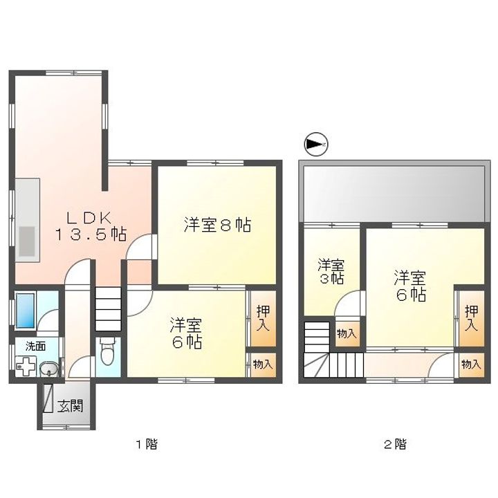 愛知県豊明市阿野町東阿野(一戸建)の賃貸物件の間取り