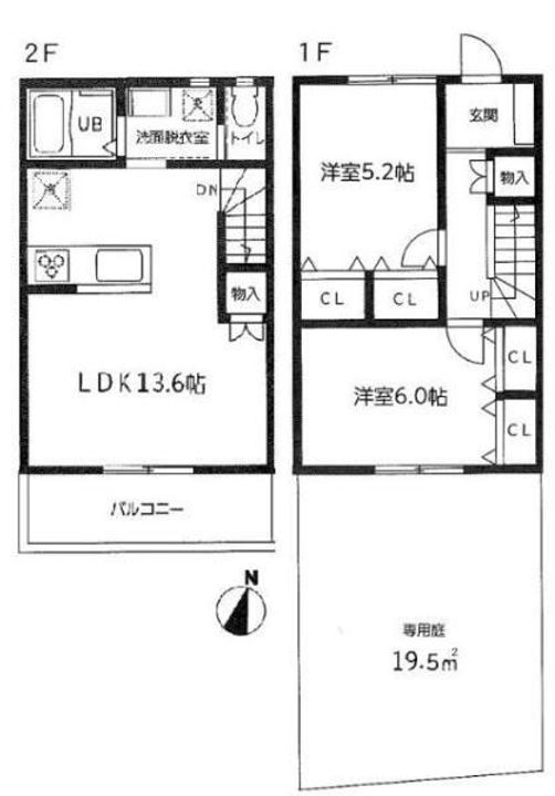 神奈川県横浜市神奈川区栗田谷(一戸建)の賃貸物件の間取り