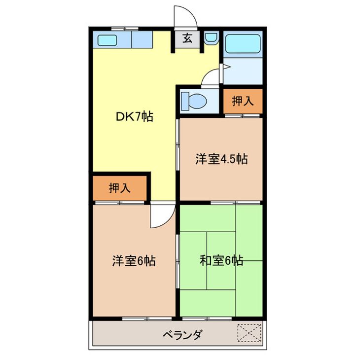 城山ハイツの間取り