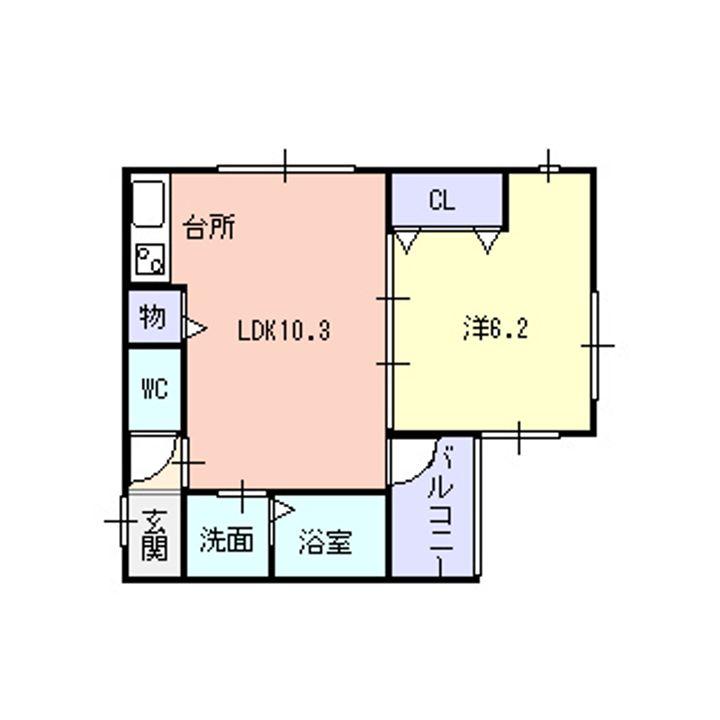 山形県山形市東原町3(マンション)の賃貸物件の間取り