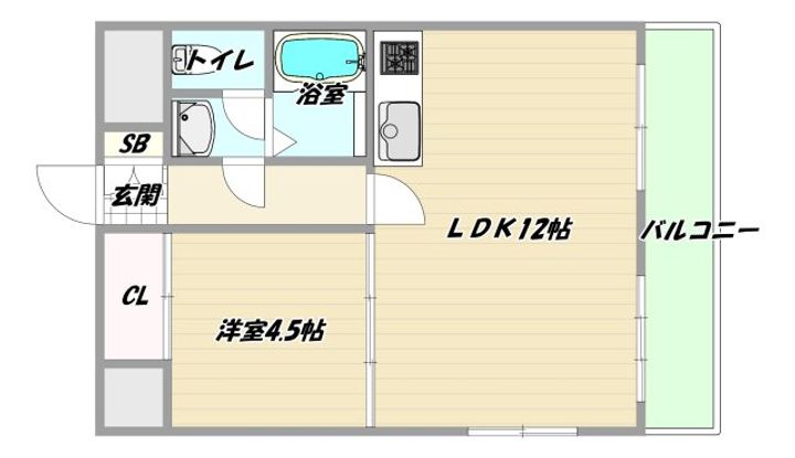 大阪府大阪市淀川区東三国3(マンション)の賃貸物件の間取り