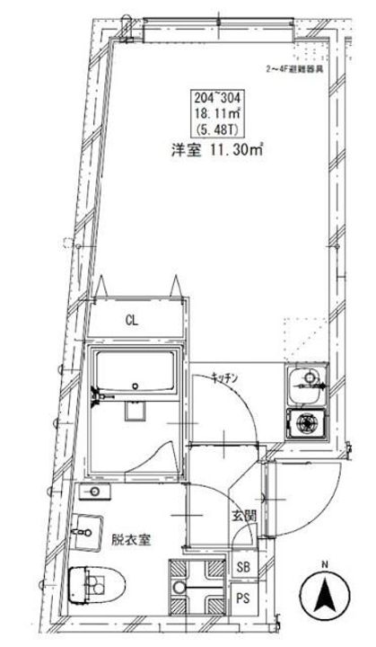 東京都北区王子3(マンション)の賃貸物件の間取り