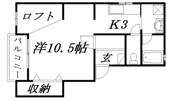 静岡県浜松市中央区西丘町(アパート)の賃貸物件の間取り