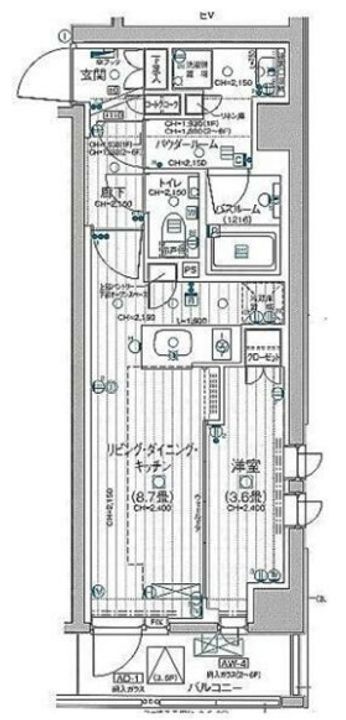 東京都新宿区中落合1(マンション)の賃貸物件の間取り