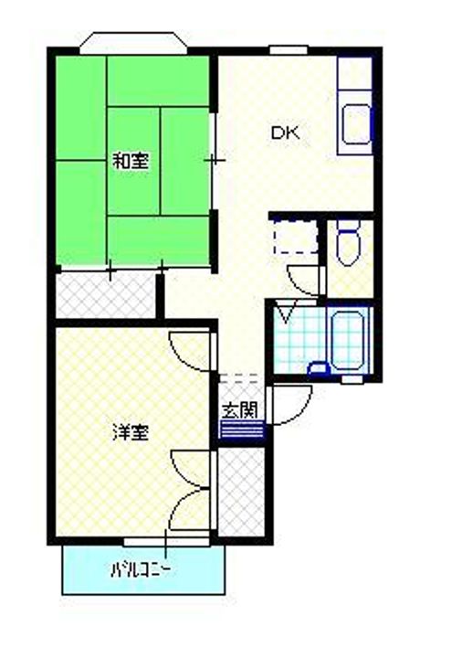 新潟県新発田市富塚町2(アパート)の賃貸物件の間取り
