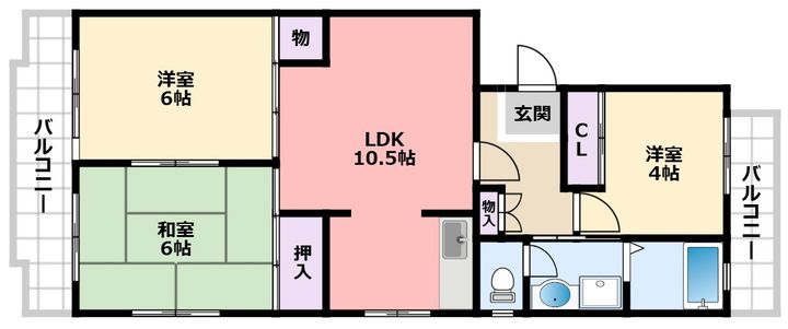 兵庫県西宮市甲子園一番町(マンション)の賃貸物件の間取り