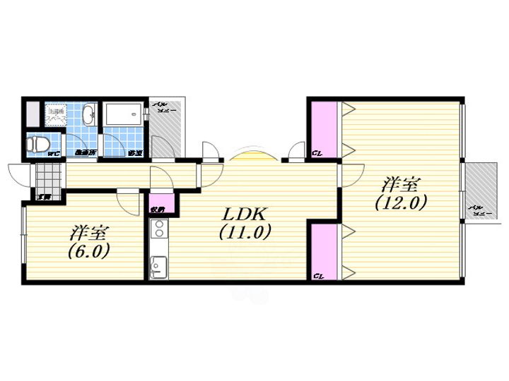 サンヒルズ芦屋1の間取り