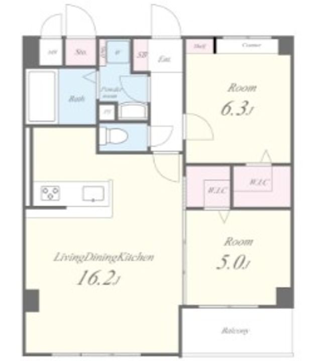 福岡県福岡市南区長丘4(マンション)の賃貸物件の間取り