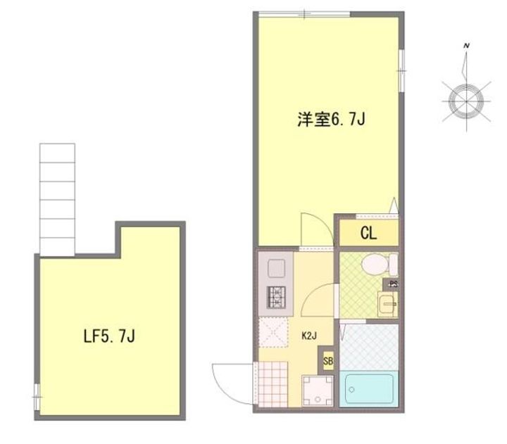 神奈川県座間市入谷東3(アパート)の賃貸物件の間取り