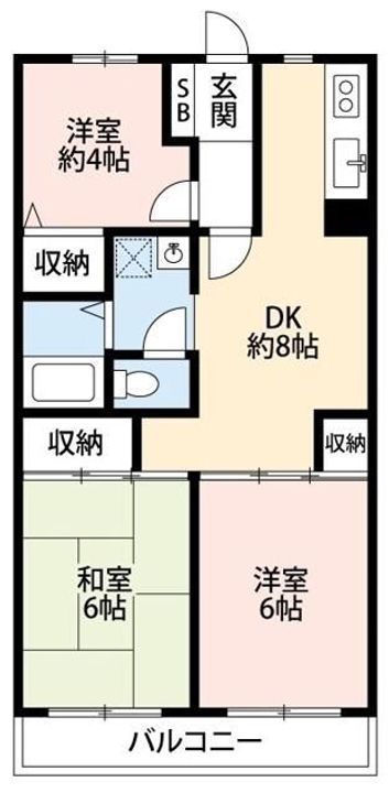 神奈川県横浜市瀬谷区宮沢2(マンション)の賃貸物件の間取り