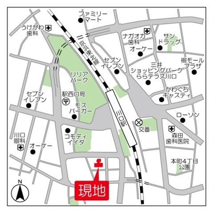 埼玉県川口市川口2(マンション)の賃貸物件の地図