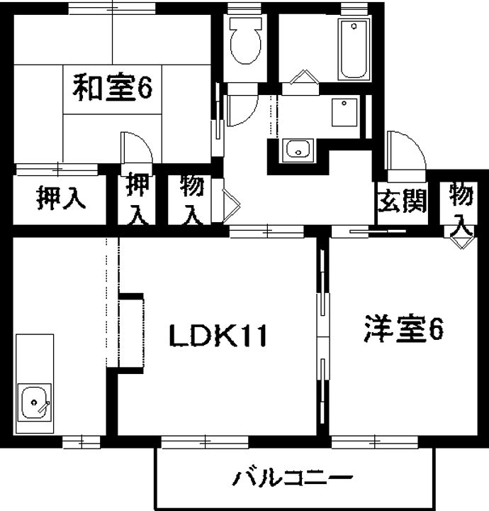 セジュール横須賀 A棟の間取り