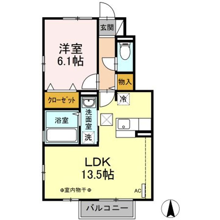 福島県福島市矢倉下(アパート)の賃貸物件の間取り