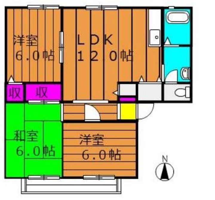 岡山県総社市中央3(アパート)の賃貸物件の間取り
