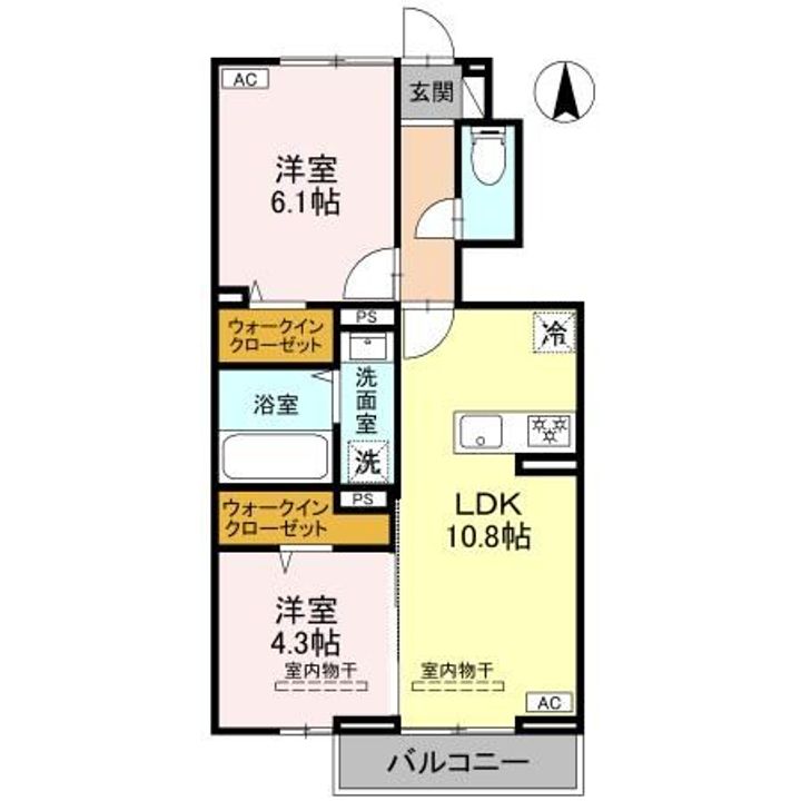 群馬県前橋市文京町2(アパート)の賃貸物件の間取り