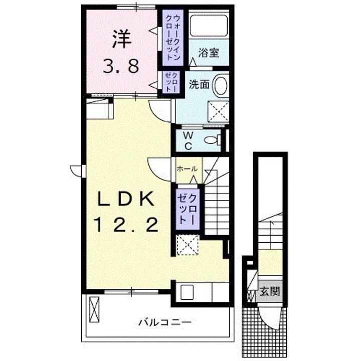 広島県呉市阿賀中央7(アパート)の賃貸物件の間取り