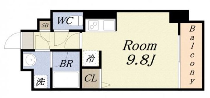 大阪府大阪市港区市岡元町1(マンション)の賃貸物件の間取り