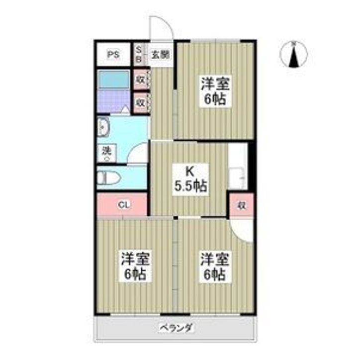 栃木県宇都宮市御幸ケ原町(マンション)の賃貸物件の間取り